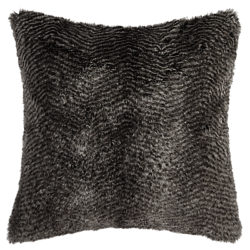 Helene Berman Chevron Rabbit Faux Fur Cushion, Grey